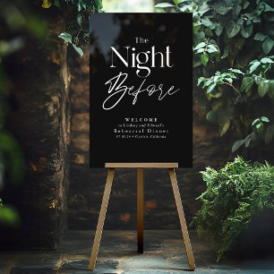 Modern Rehearsal Dinner Black Welcome Acrylic Sign