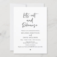 Modern Rehearsal Dinner, Lets eat and rehearse