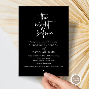 Modern Rehearsal Dinner, The night before Invitati Invitation