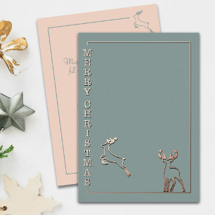 Modern Reindeers - Minimalist Christmas Rose Gold