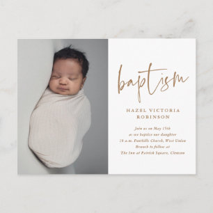 Modern Religious Baptism & Christening Invitation Postcard
