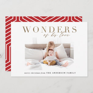 Modern religious chic gold multi photo Christmas Holiday Card