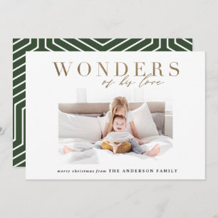 Modern religious chic gold multi photo Christmas Holiday Card