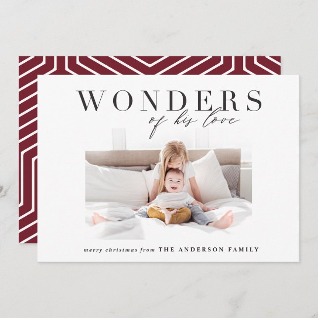 Modern religious chic multi photo christmas holiday card (Front/Back)