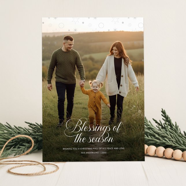 Modern Religious Christian Family Photo Christmas Holiday Card (Creator Uploaded)