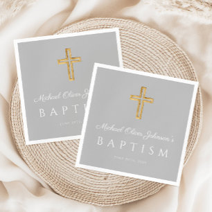 Modern Religious Cross Baptism Napkin