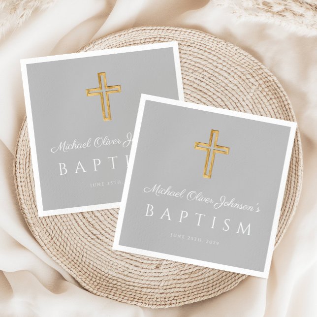 Modern Religious Cross Baptism Napkin (Modern Religious Cross Baptism Napkins)