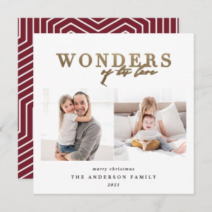 Modern religious gold chic multi photo christmas holiday card