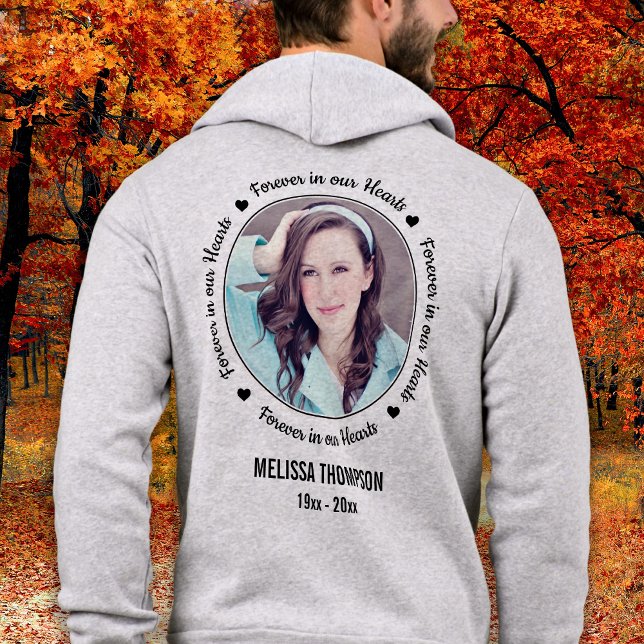 Modern Remembrance Personalised Photo Memorial  Hoodie (Creator Uploaded)