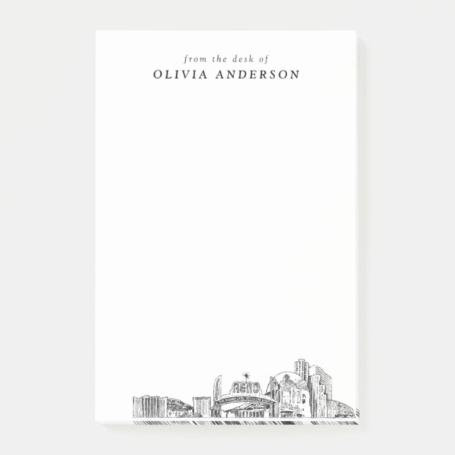 Modern Reno Nevada Professional Gift Personalised Post-it Notes (Front)