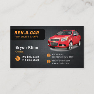 Modern Rent A Car Minimalist Business Card
