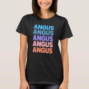 Modern Repeated Text Angus T-Shirt
