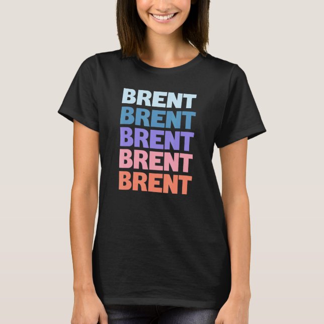 Modern Repeated Text Brent T-Shirt (Front)