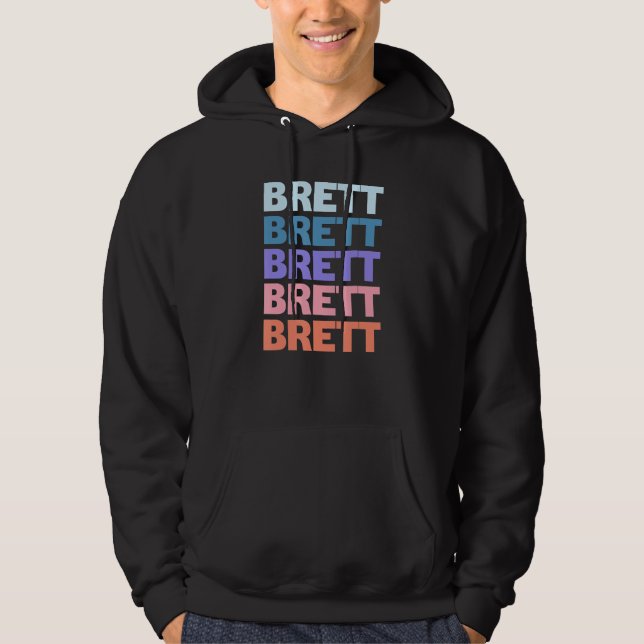 Modern Repeated Text Brett Hoodie (Front)