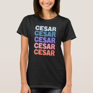 Modern Repeated Text Cesar T-Shirt