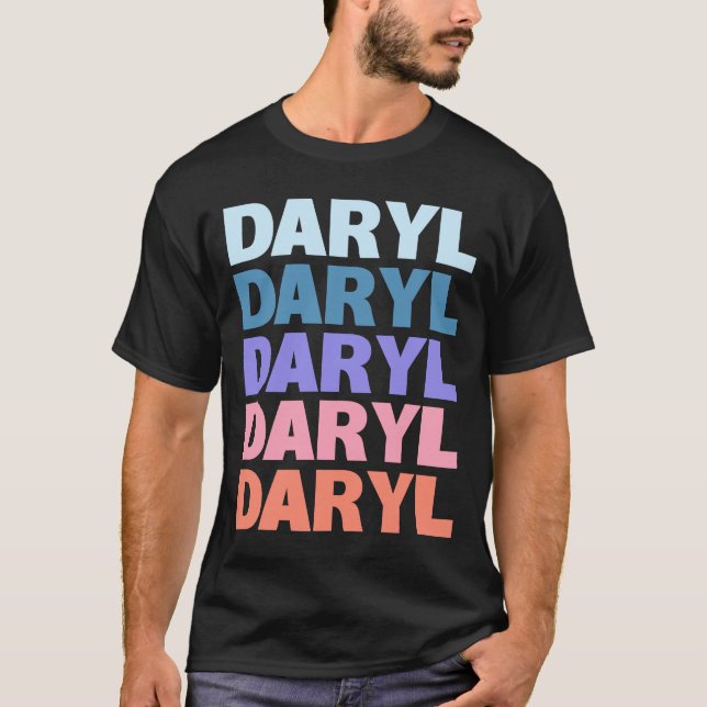 Modern Repeated Text Daryl T-Shirt (Front)