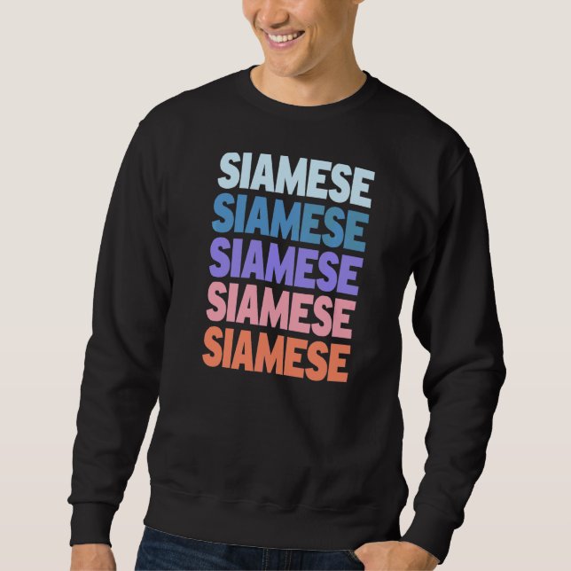 Modern Repeated Text Design Siamese Sweatshirt (Front)