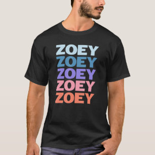 Modern Repeated Text Zoey T-Shirt
