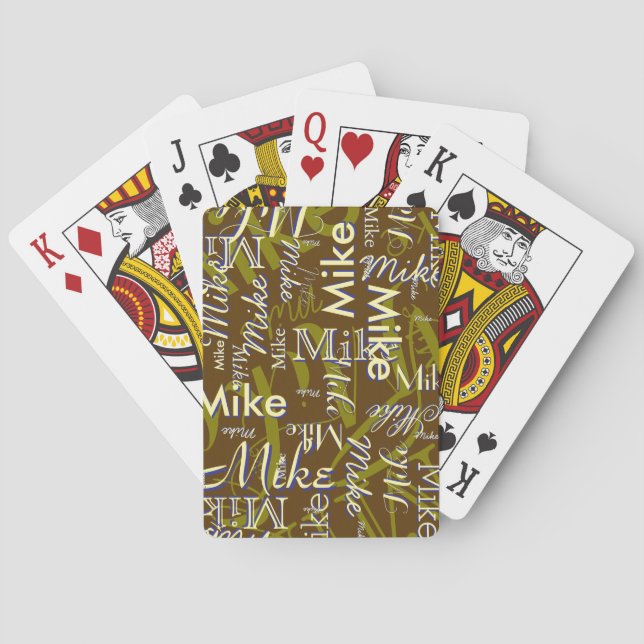 Modern Repeating Name Cool Oversized  Playing Cards (Back)