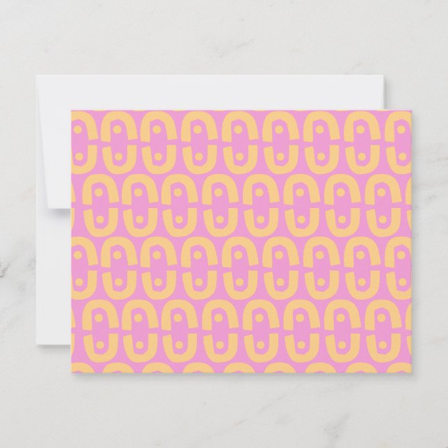 Modern Repeating Shapes Abstract Design  Save The Date (Front)