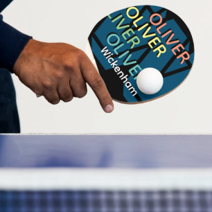 Modern Replicated Colour Name Monogram Ping Pong Paddle