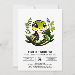 Modern Reptile Birthday Invitation