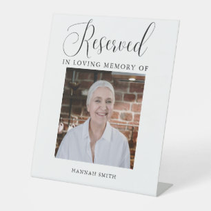 Modern Reserved Memorial Photo Memorial Sign