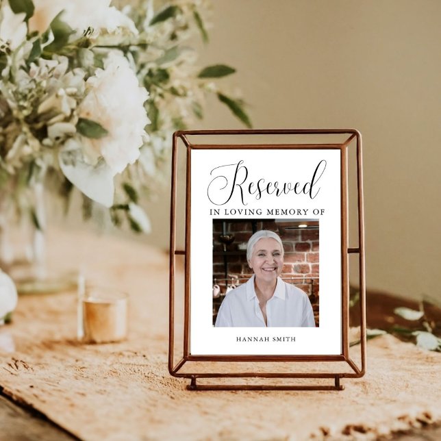 Modern Reserved Memorial Photo Memorial Sign (Creator Uploaded)