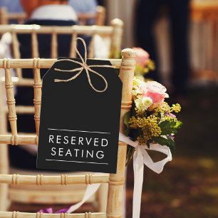 Modern Reserved Seating Wedding Large Tag