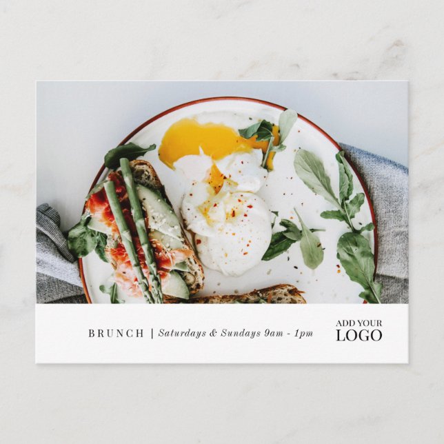 Modern Restaurant New Event Branded Marketing Postcard (Front)