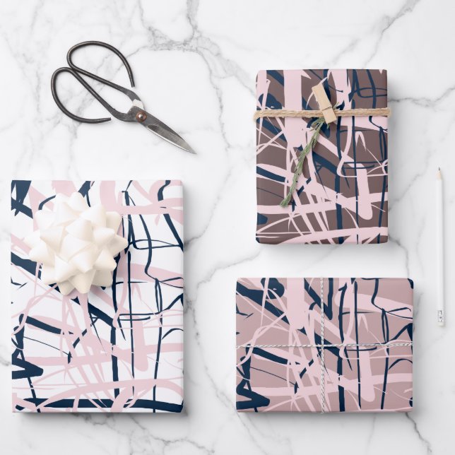 Modern reteo wrapping paper sheet (Front)