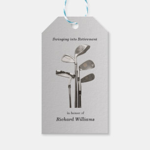 Modern Retirement Golf Sport Golfclubs  Gift Tags