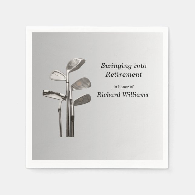 Modern Retirement Golf Sport Golfclubs  Napkin (Front)