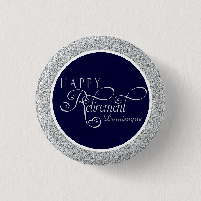 Modern Retirement Party Favour 1 Inch Round Button (Front)