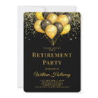 Modern Retirement Party Gold Black Balloons Black
