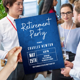 Modern Retirement Party Invitation   Blue Gradient