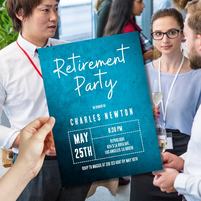 Modern Retirement Party Invitation | Teal Gradient (Creator Uploaded)