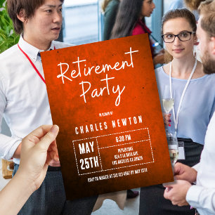 Modern Retirement Party Invite   Orange Gradient