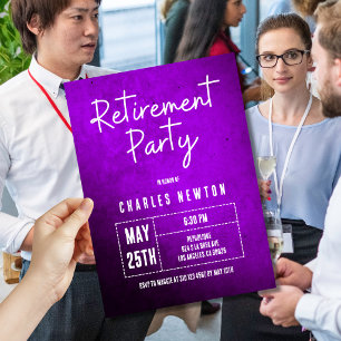 Modern Retirement Party Invite   Purple Gradient