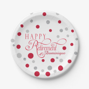 Modern Retirement Party Plates 7 Inch Paper Plate