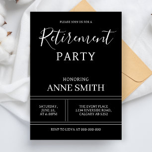 Modern Retirement Party Simple Retired Celebration Invitation