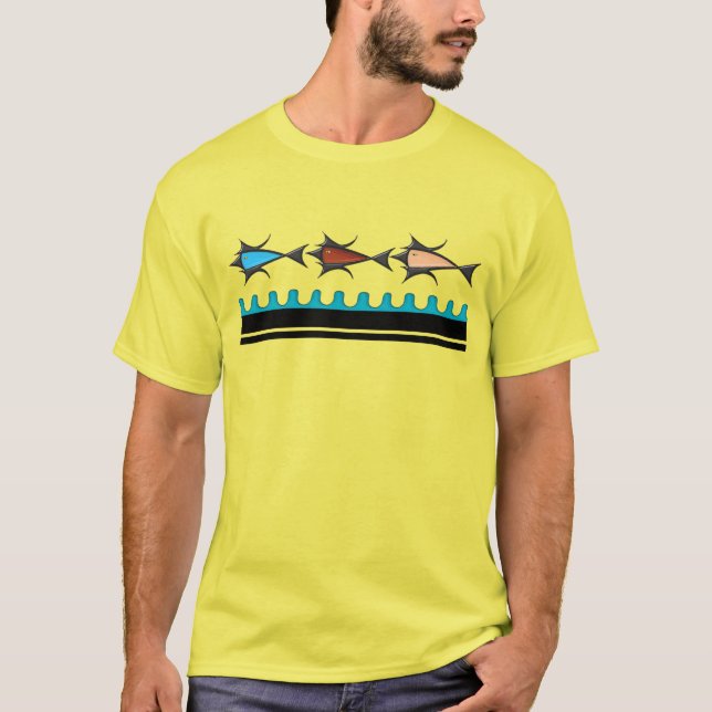 Modern Retro - 3 Fish T-Shirt (Front)