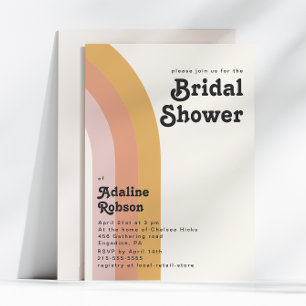 Modern Retro 70's Rainbow Bridal Shower Invitation