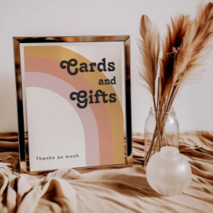Modern Retro 70's Rainbow   Cards and Gifts Sign