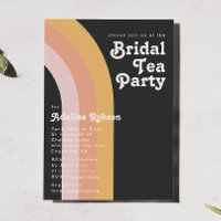 Modern Retro 70's Rainbow Dark Bridal Tea Party In