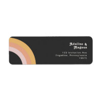 Modern Retro 70's Rainbow | Dark Return Address