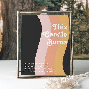 Modern Retro 70's Rainbow   Dark This Candle Burns Poster
