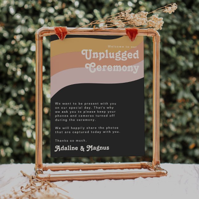 Modern Retro 70's Rainbow Dark Unplugged Ceremony Poster (Creator Uploaded)