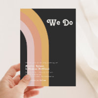 Modern Retro 70's Rainbow Dark We Do Wedding