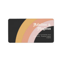 Modern Retro 70's Rainbow Dark Wedding RSVP